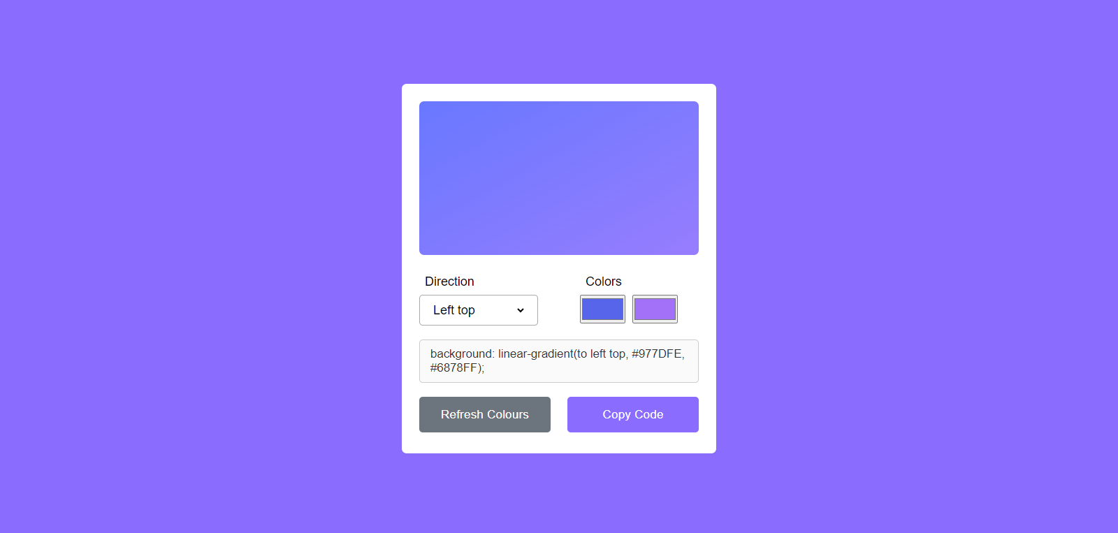 Gradient Color Generator